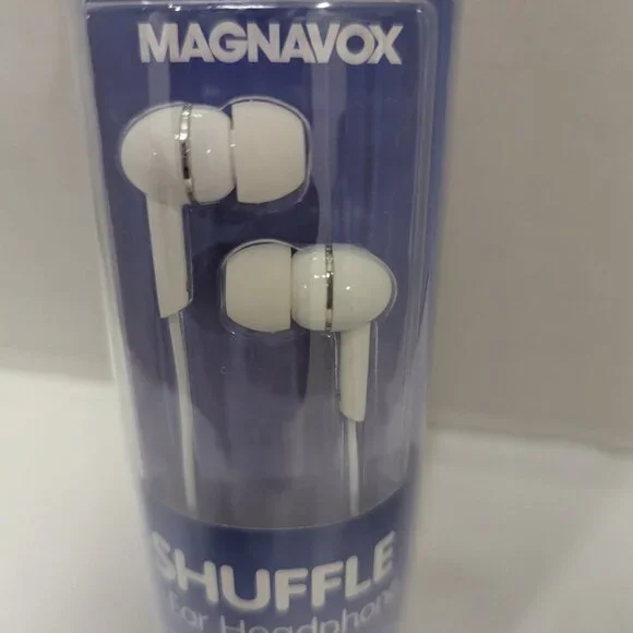 Magnavox MHP4850WH Wired Earbuds | White, 3.5mm Jack, 3 Cushion Sizes - Picture 2 of 3
